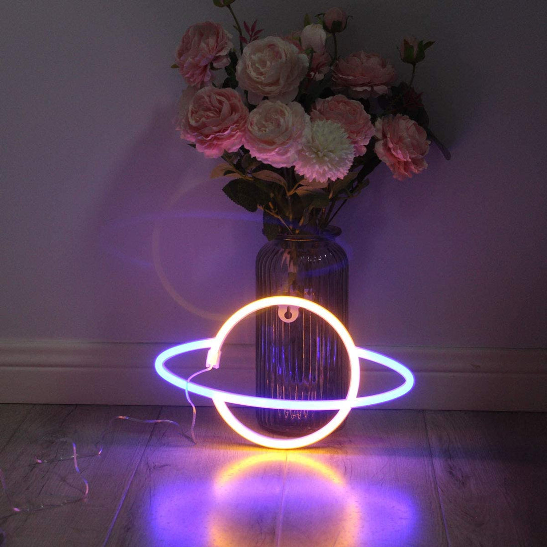 Planet Sign Led Neon Wall Light  ( Warm White & Blue )