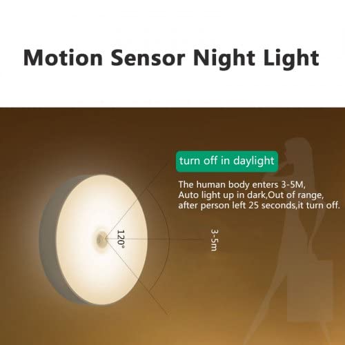 Xergy Motion Sensor Lights Wireless Body LED Night Light USB Rechargeable for Hallway, Wardrobe, Bedroom, Bathroom, Kitchen, Basement, Cupboard