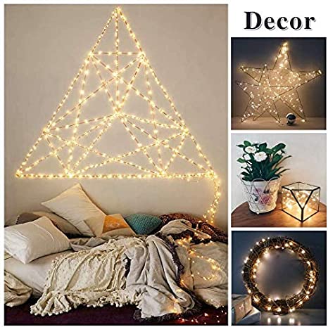 XERGY Battery Powered Copper Wire 10 Meter 100 LED's Fairy String Lights for Home Decoration, Diwali, Lighting for Home Decoration - Warm White
