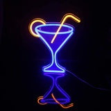 XERGY Cocktail Glass Neon Signs USB Operated LED Big Night Light for Room, Bar, Pub, Beach, Shop, Game, Office, Restaurant, Concert, Wall Decoration