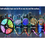 RGB LED Strip Light With 44 Key IR Remote Controller & Power Supply - 5 Meter