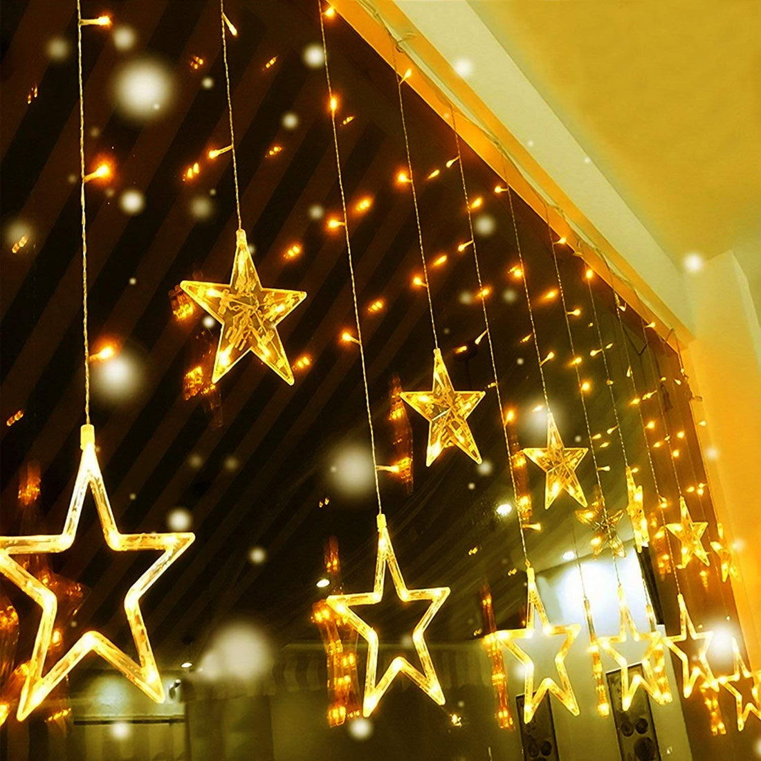 12 Stars 138 LED Curtain String Lights (Warm White)