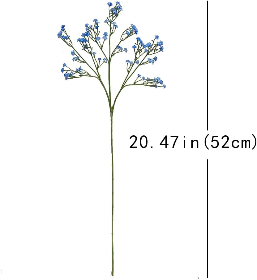 Artificial Baby Breath Real Touch Flowers -Blue (20 inch, Pack of 4, Flower Bunch)