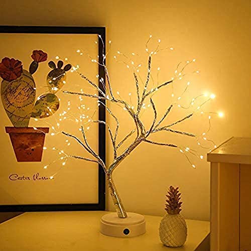 XERGY 20" Bonsai Tree Light - Fairy Light Spirit Tree Lamp with 108 LED Lights - DIY Artificial Tree Lamp, USB/Battery Touch Switch.