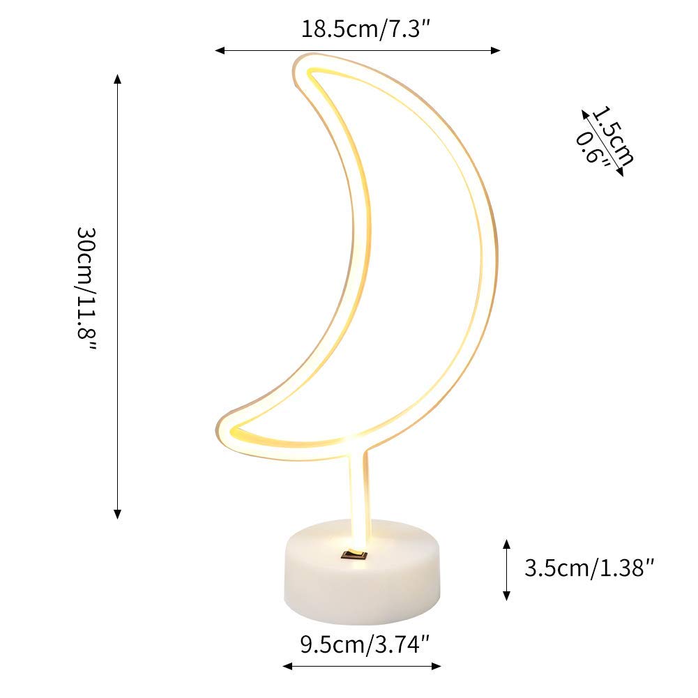 Moon Shaped Neon Light ( Warm White )