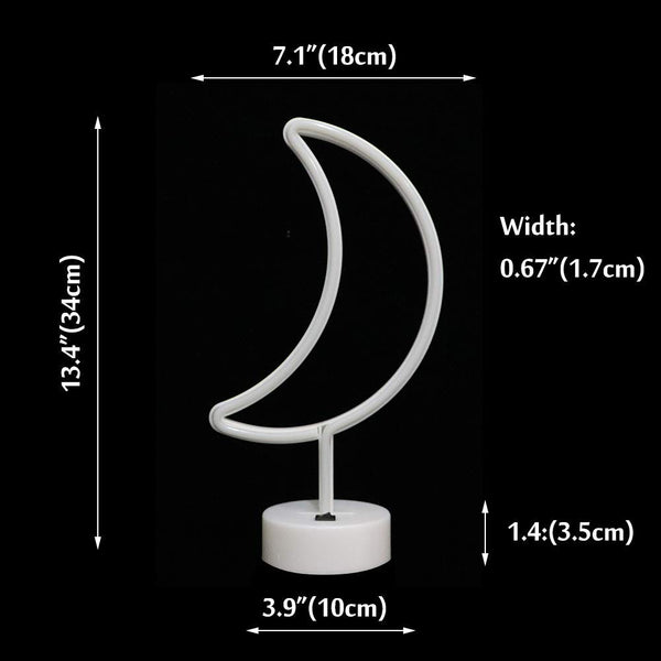 Neon Light Moon Shaped Warm white with Holder Base (Pack of 1)