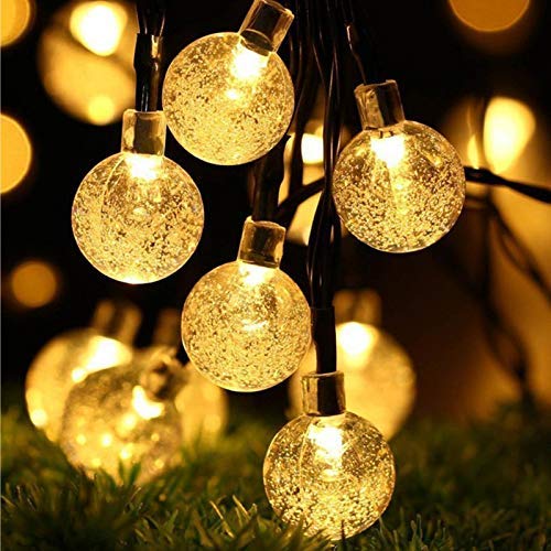 50 LED Solar Powered Crystal String Lights - 6.8 Meter ( Warm White )
