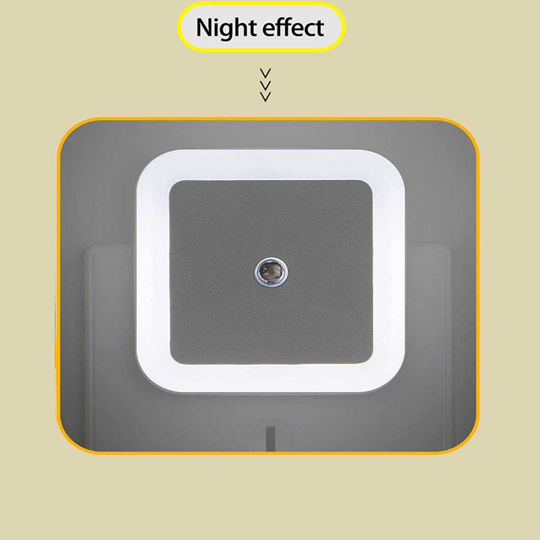 Plug-in LED Night Light With Auto Dusk-To-Dawn Sensor ( Square, White )