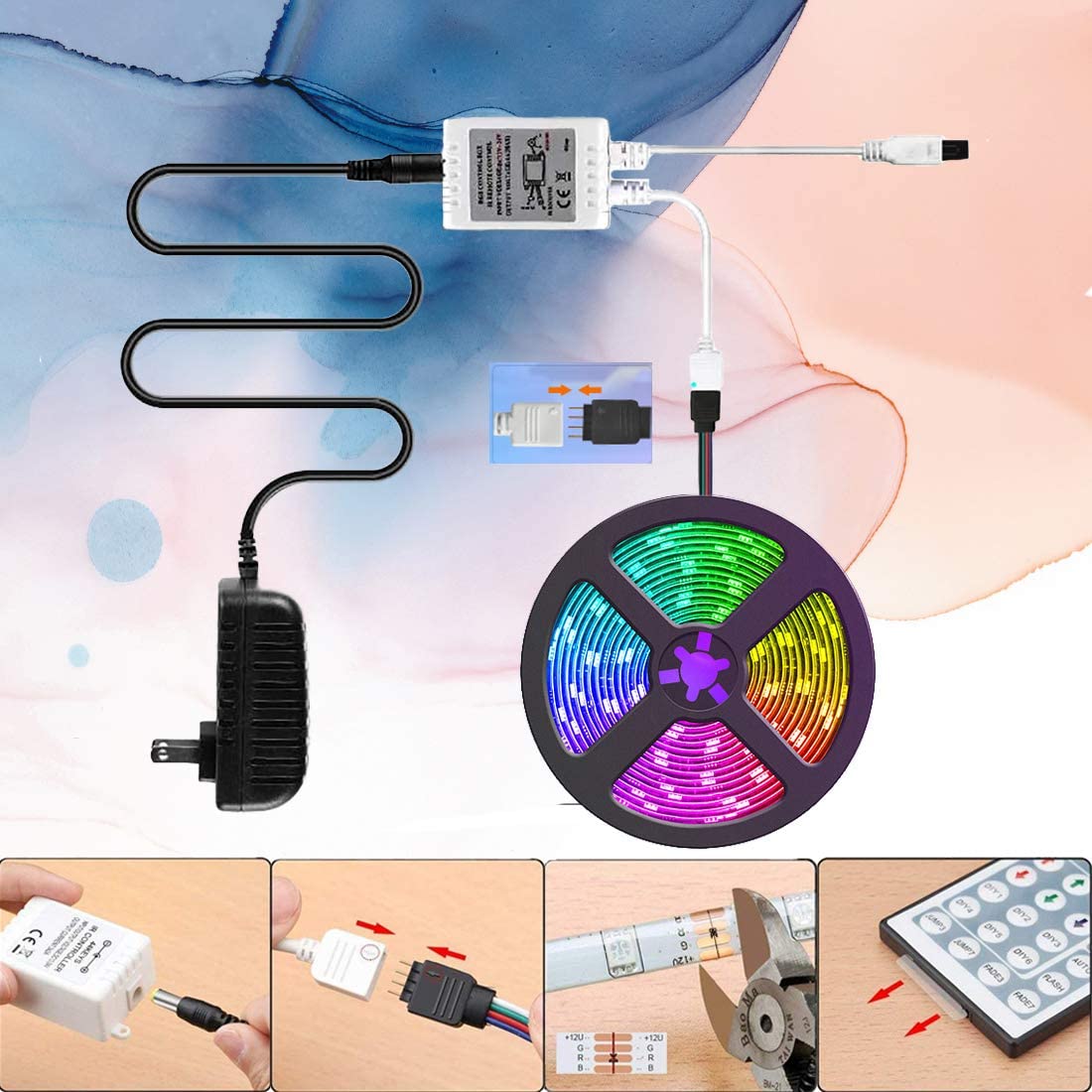 150 LEDs Multicolor Changing Strip Light With Remote - 5 Meter