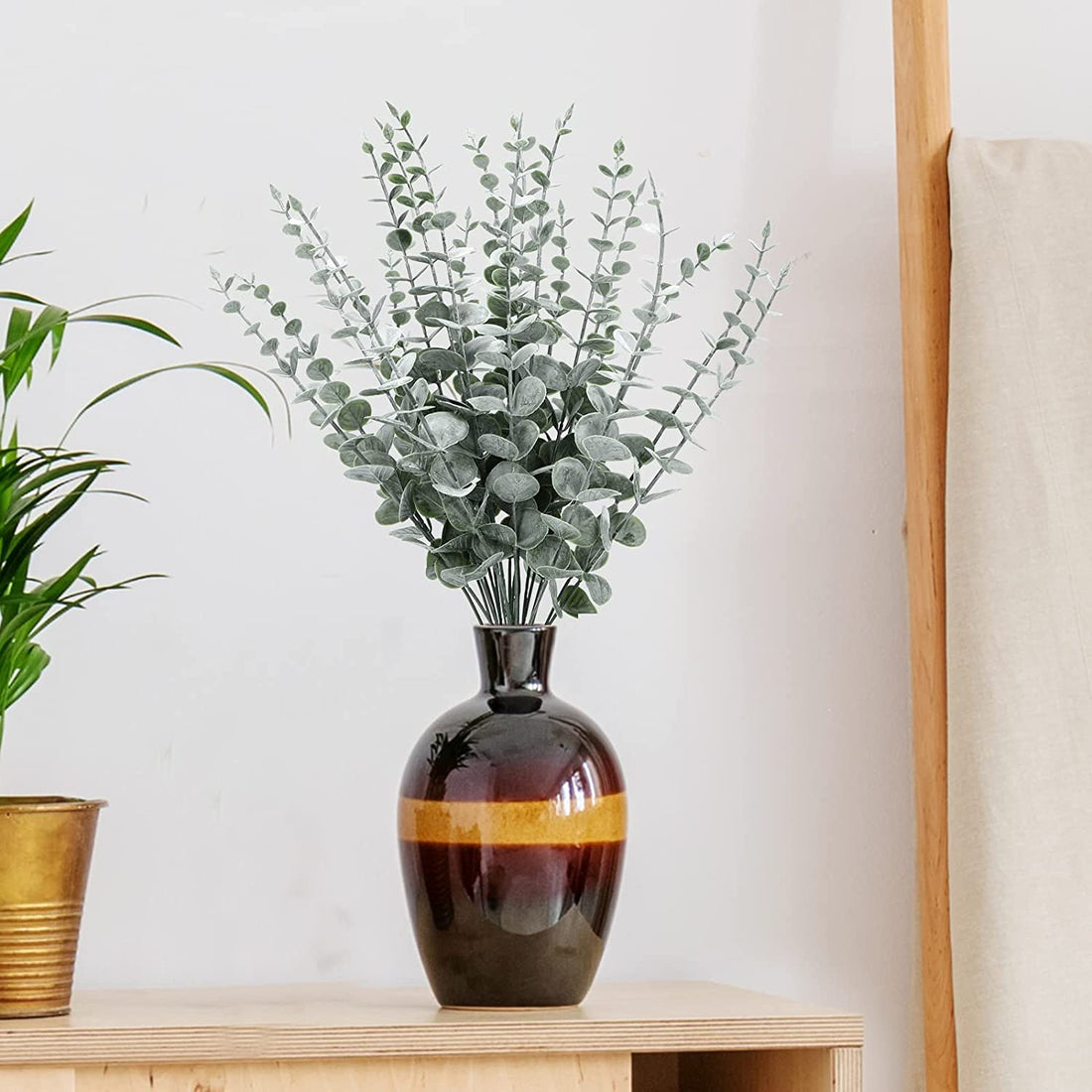 Eucalyptus Stems Decor Artificial Leaves - Green ( 16 inch, 24pc Bunch)