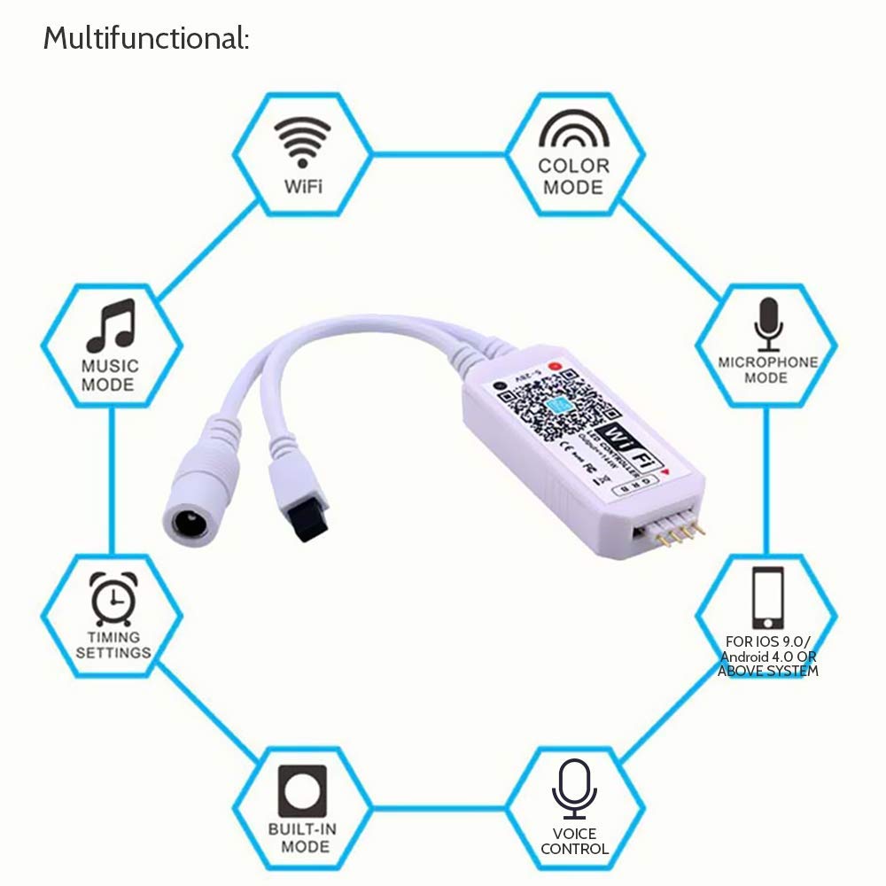 150 LED's Rope Strip Light - 5 Meter (Smart Wi-Fi Control + IR Remote)