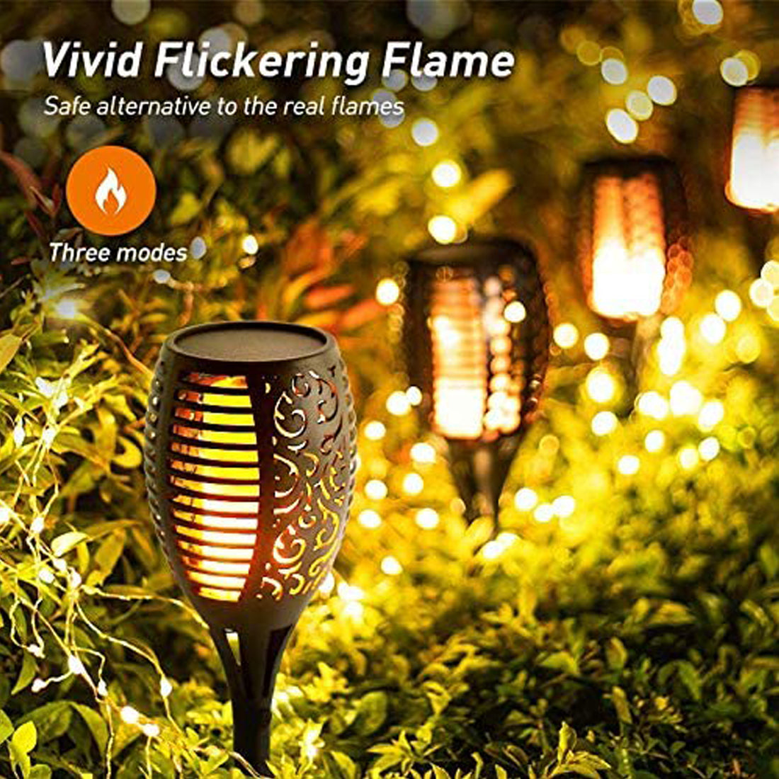 Solar Flame Flickering Torch Light ( Pack of 2)