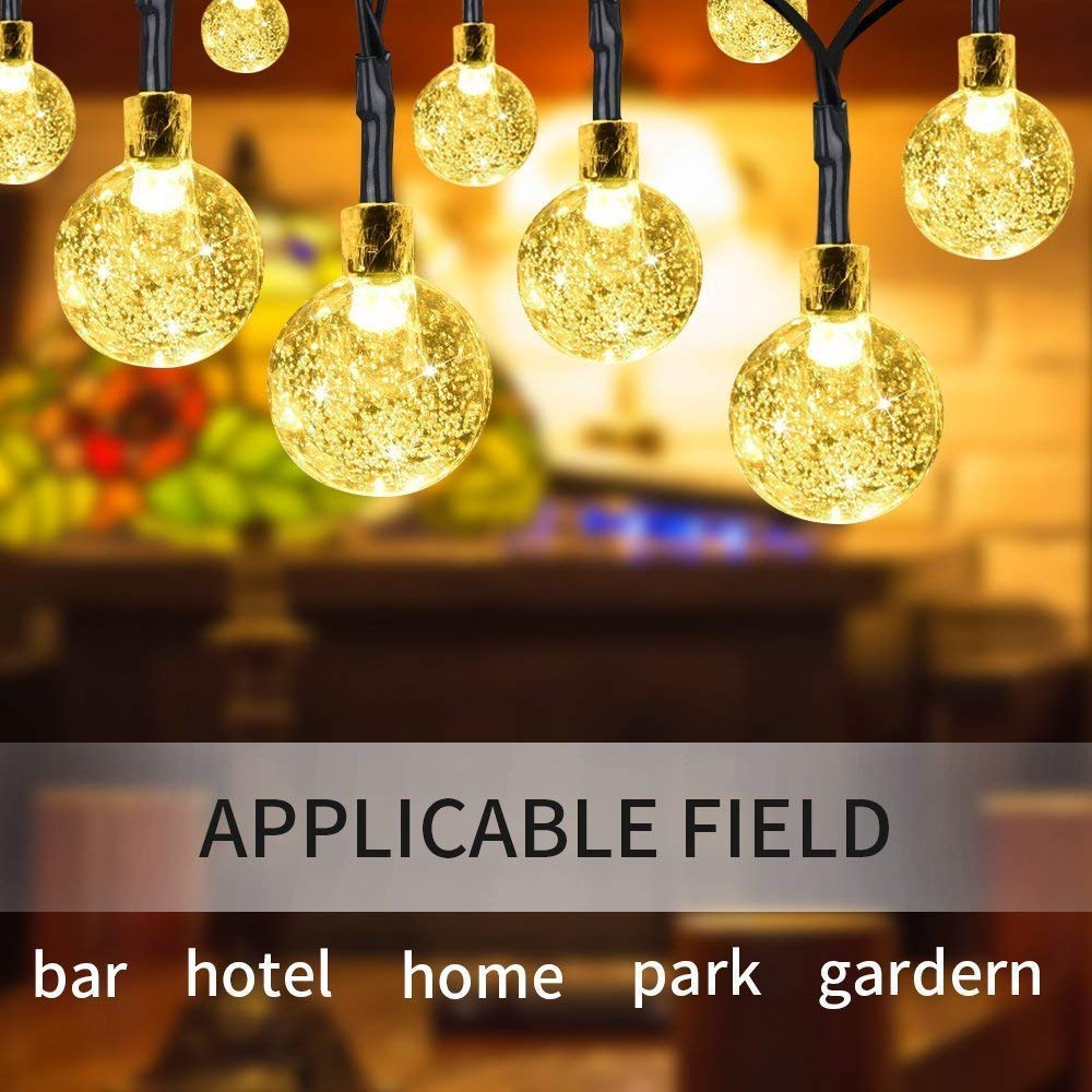 50 LED Solar Powered Crystal String Lights - 6.8 Meter ( Warm White )