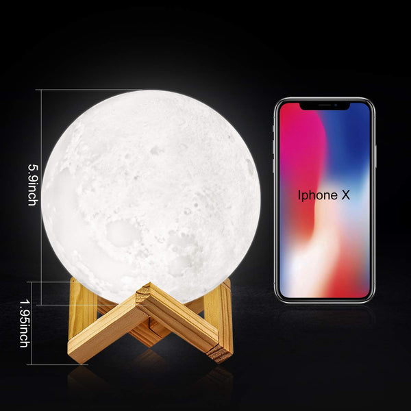 3D Moon Lamp 15 cm with 16 Colors Remote Control (Pack of 1)