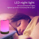 Touch Sensor Color Changing RGB Bedside Rechargeable Lamp Smart LED Table Lamp Night Light Desk Lamps Portable Dimmable