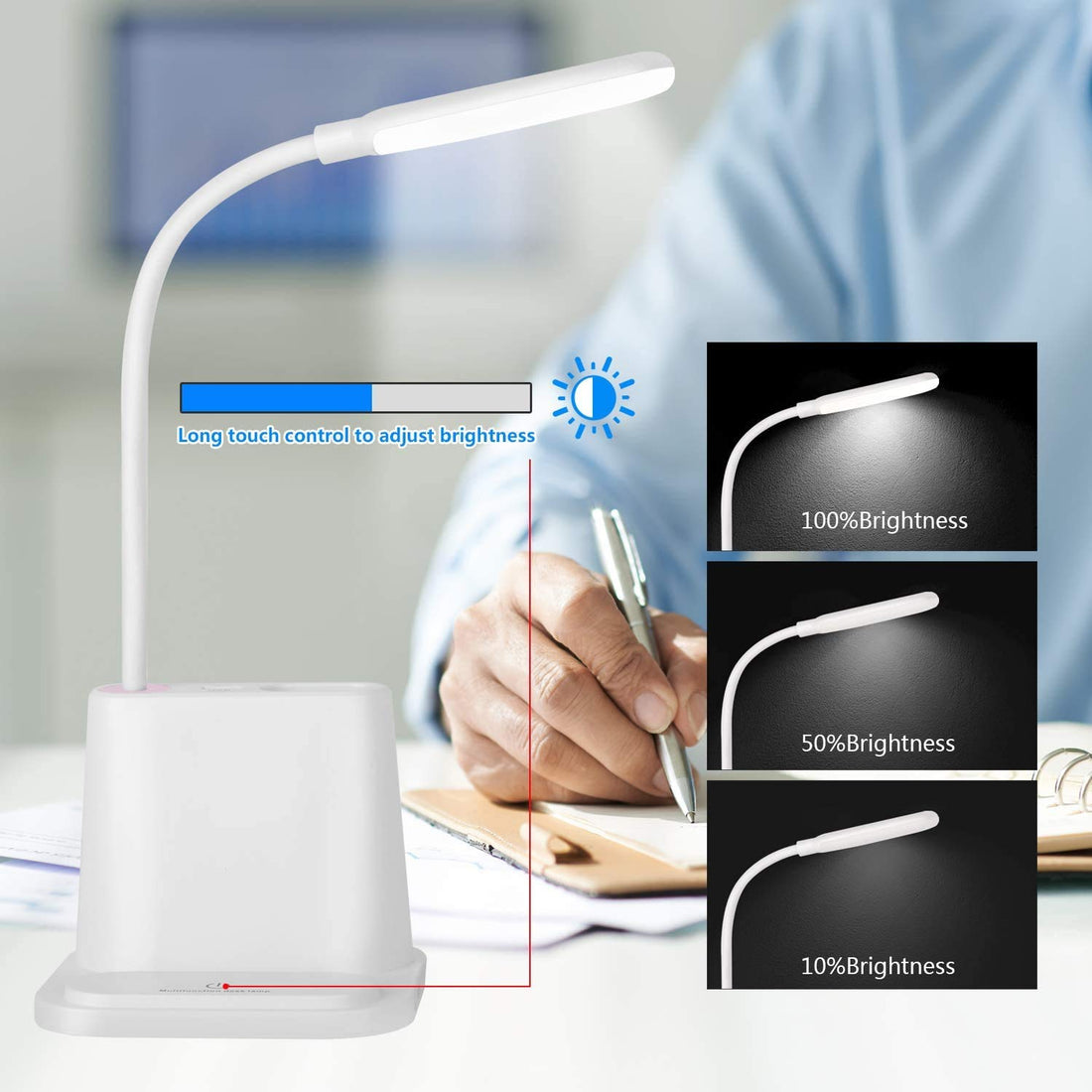 Multifunctional LED Table Lamp ( 12.8 inch, White )