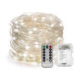 String Lights 10 M 100 LED's Battery Box and Remote Cool White (Pack of 1)