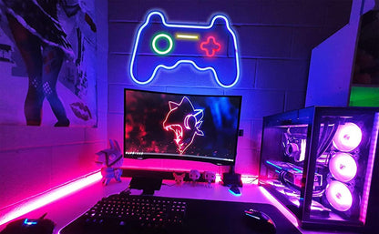 Game Controller Shaped Neon Wall Light ( Multicolor )