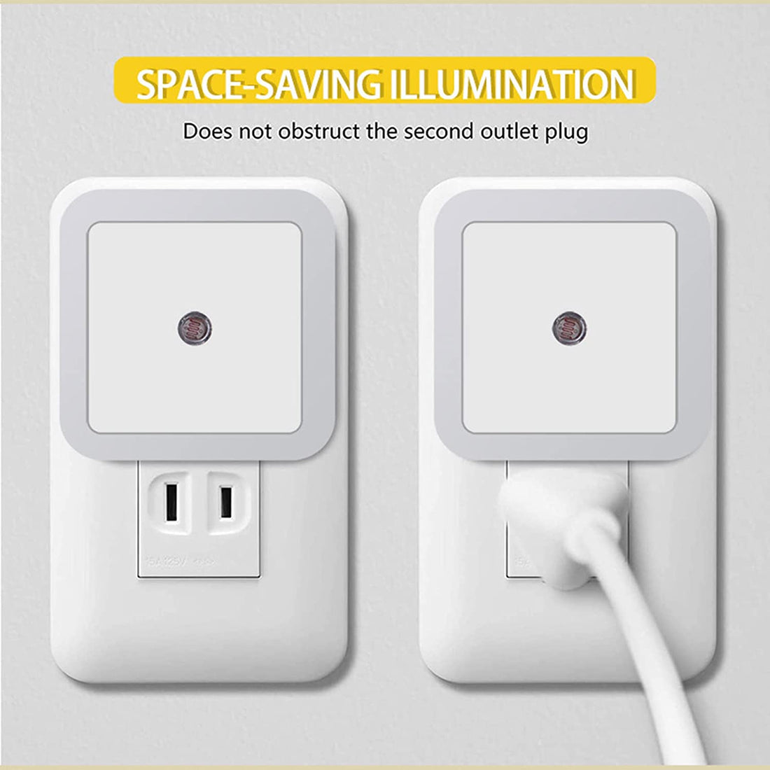 Plug-in LED Night Light With Auto Dusk-To-Dawn Sensor ( Square, White )