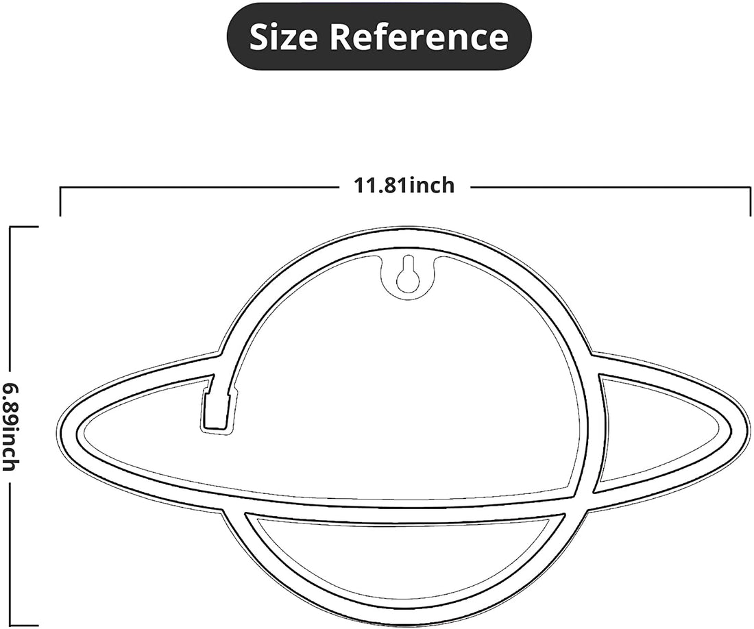 Planet Sign Led Neon Wall Light  ( Warm White & Blue )