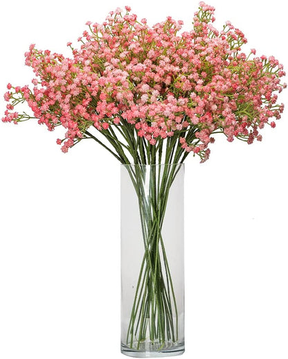 HomeXO Artificial Baby Breath 5 Pcs Pink color Real Touch Flowers Height 20" for for Vases Bouquets Indoor Outdoor Home Kitchen Office Table Centerpieces Arrangement Decoration (Pink 5 Pcs)