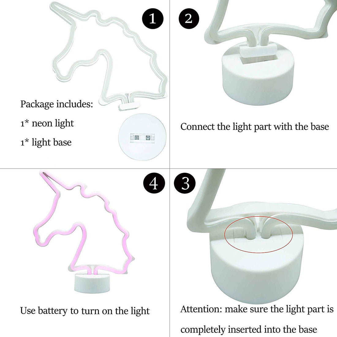 Unicorn Shaped Neon Light ( Pink )