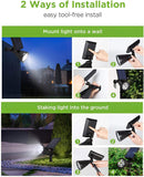 Xergy Solar Spotlights Light 2-in-1 Adjustable Brightness 4 LED with Automatic On/Off Sensor Wall/Landscape Solar Lights, Cool White (Pack of 2)