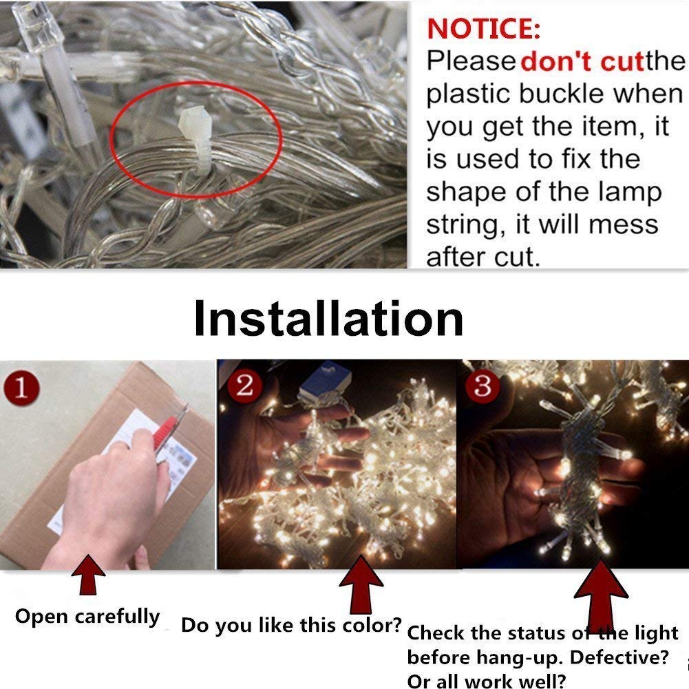 Curtain Light 300 LED with 8 Modes 3x3mtr (Pack of 1)