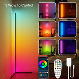 XERGY Smart Corner Lamp, RGB Color Changing Floor Lamp with Remote, Music Sync Standing Corner Light for Living Room Bedroom