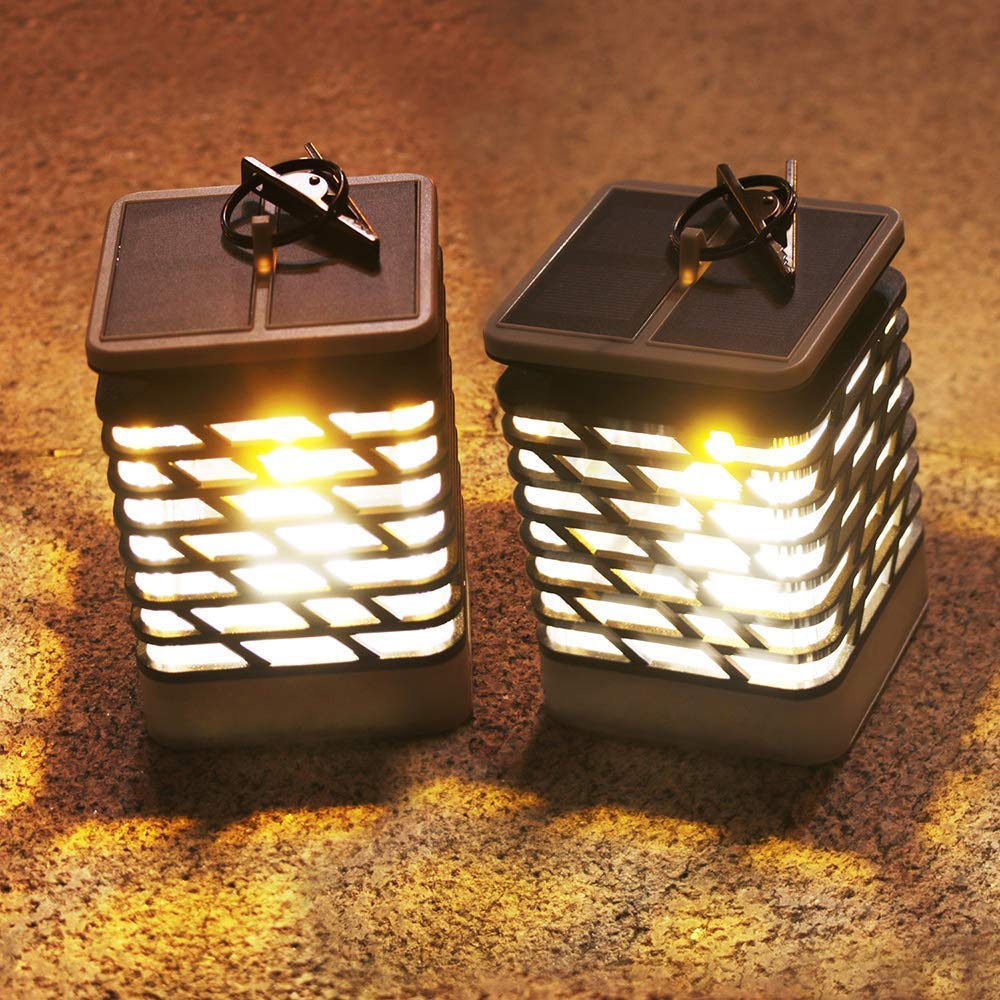 Solar Lantern, Flicker Flame LED Candle Lantern Solar Powered (Pack of 1)