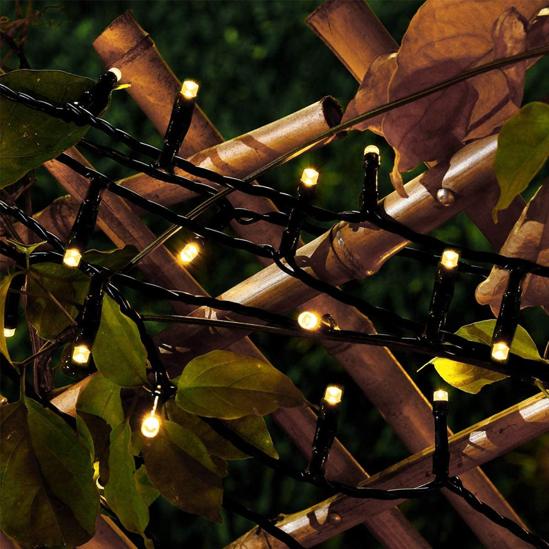 120 LED Solar Powered Led String Light - 12 Mtr (Warm White)