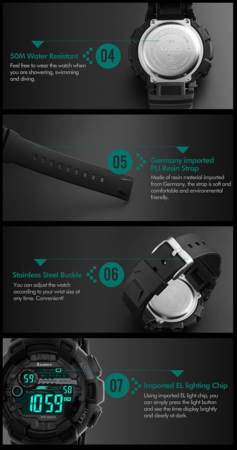 Heavyweight Chronograph Dual Time Trendy Sports Watch For Boys (5001-3)