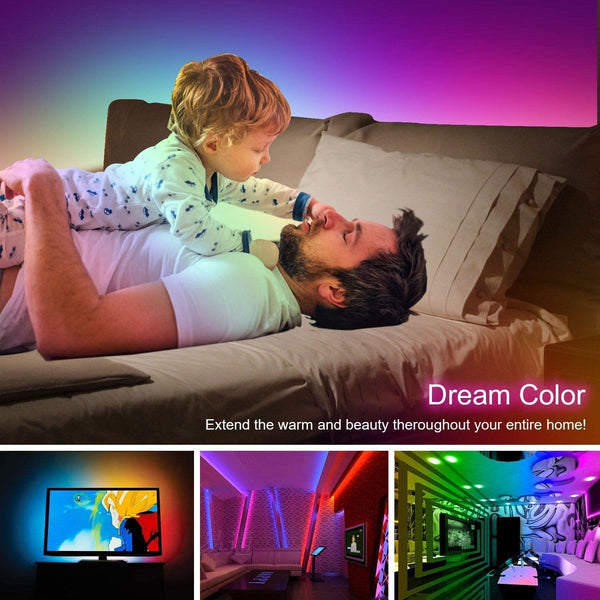 RGB LED Strip Light With 44 Key IR Remote Controller & Power Supply - 5 Meter