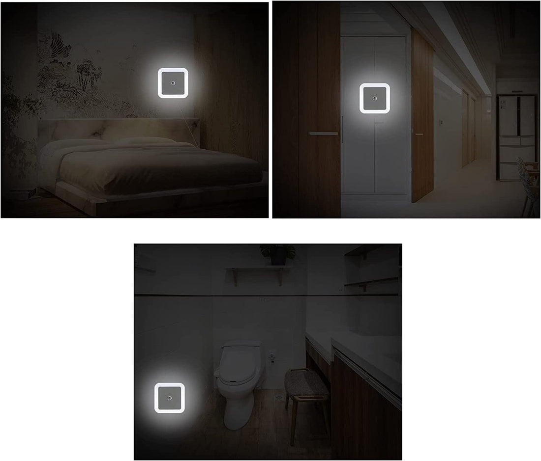 Plug-in LED Night Light With Auto Dusk-To-Dawn Sensor ( Square, White )