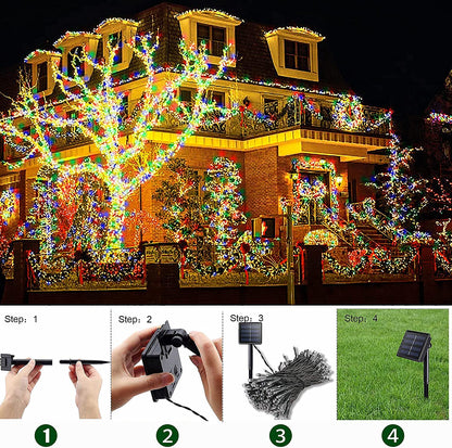 Xergy Solar Powered Led String Light for Outdoor Decoration Solar Ladi - 120 LED's (Multi Color)