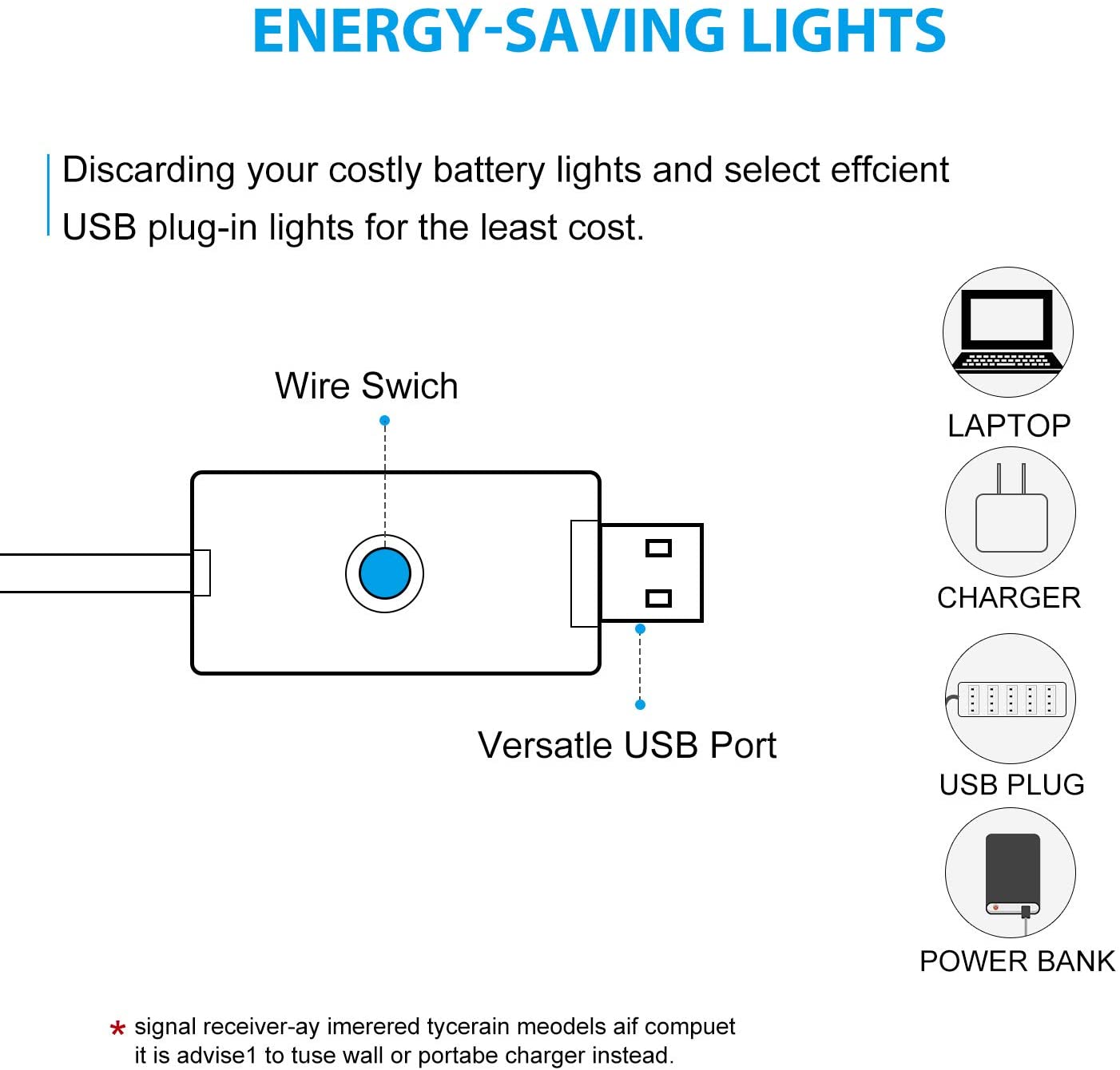 USB Powered Fairy Starry String Light 10 M 100 LED's Light Waterproof Cool White 8 Mode Settings (Pack Of 1)