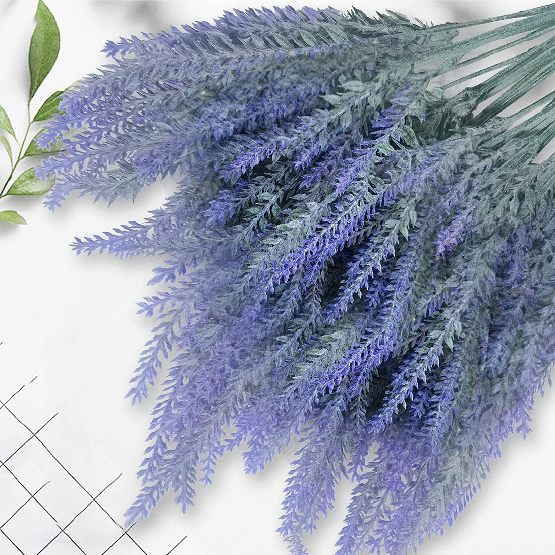 Artificial Lavender Faux Flowers - Purple  (14.6 inch, Pack of 4, Flower Bunch)