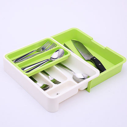 Utensil Drawer Organizer - Adjustable ABS Storage Boxes Cutlery Tray (Pack of 1)