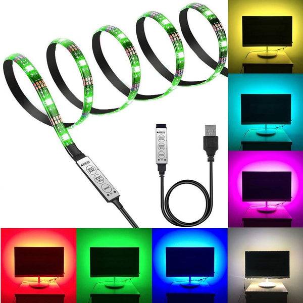LED Flexible Strip Light Multi Color 5V USB Powered Mini Controller (2 Meter)