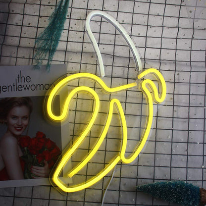 Neon Light Wall Art Sign "Banana" Shaped (Pack of 1)