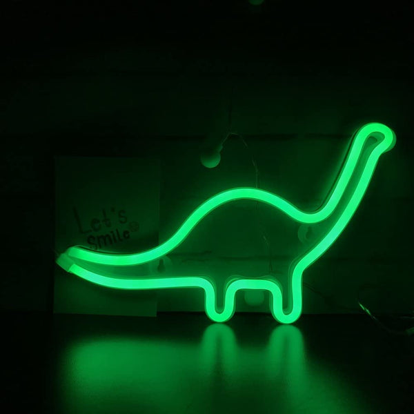 Neon Light Dinosaur Shaped Green Color with Holder Base (Pack of 1)