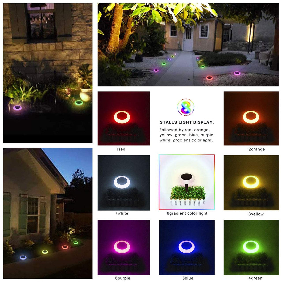 Solar Powered Outdoor Lights -Multicolor (Pack of 2)