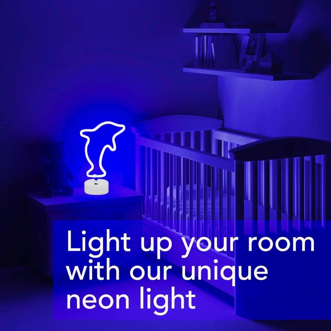 Dolphin Shaped Neon Light ( Blue )
