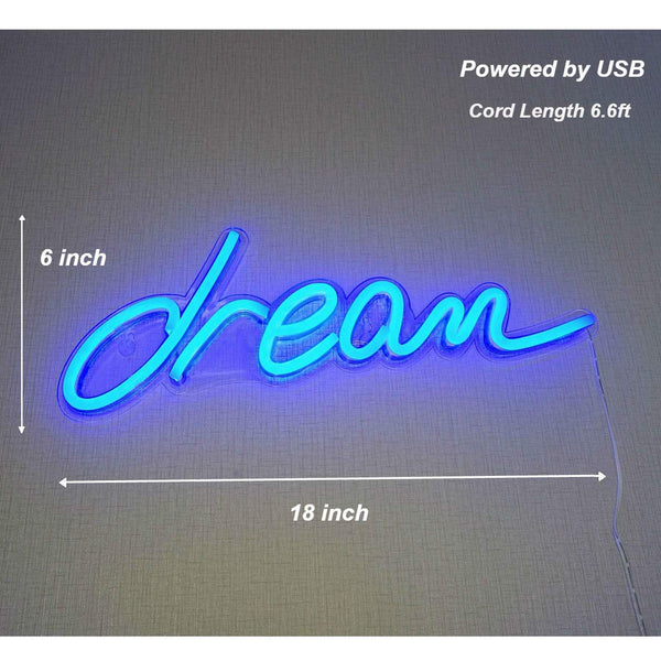 Neon Light Wall Art Sign Dream Shaped (Pack of 1)