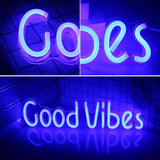 Neon Light Wall Art Sign "Good Vibes" texted (Pack of 1)