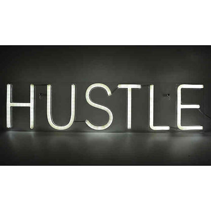 Neon Light Wall Art Sign Hustle Shaped (Pack of 1)