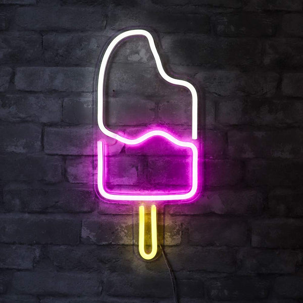 Neon Light Wall Art Sign Ice Cream Shaped (Pack of 1)