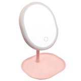Portable, Detachable Lighted LED Makeup Mirror With Touch Control For Vanity, Countertop, Tabletop (Pink)