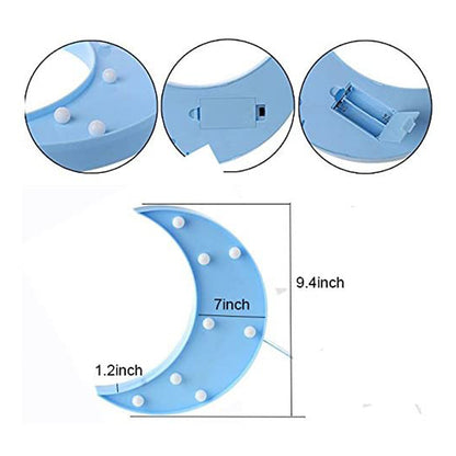 Marquee Light Moon Shaped Blue Color (Pack of 1)