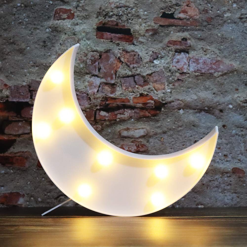 Marquee Light Moon Shaped White Color (Pack of 1)